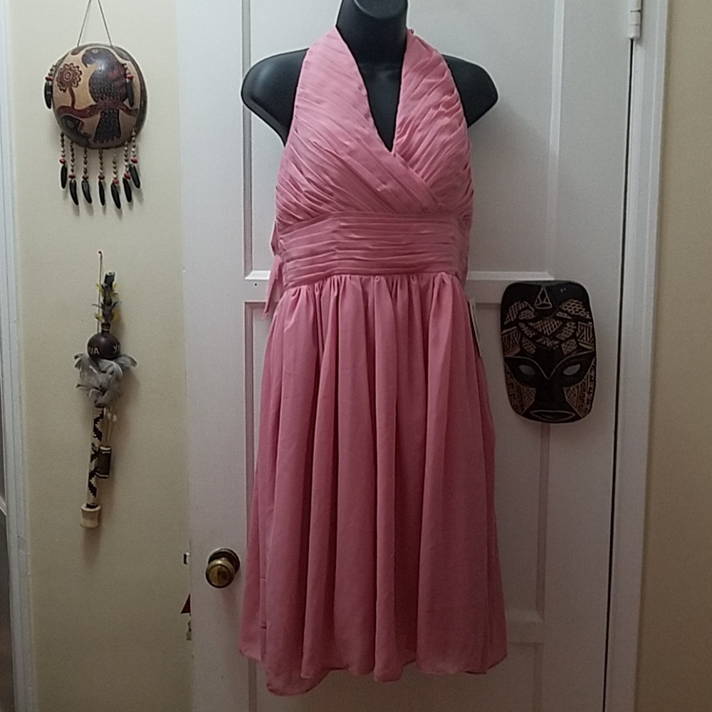 Pink formal halter dress